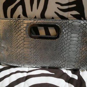 Silver Textured Slim Clutch Purse NWT